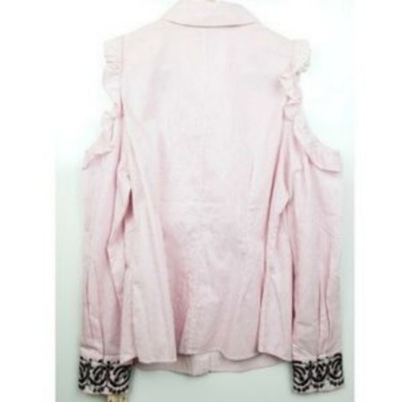 Nanette Lepore Open Shoulder Striped Blouse - Picture 4 of 5